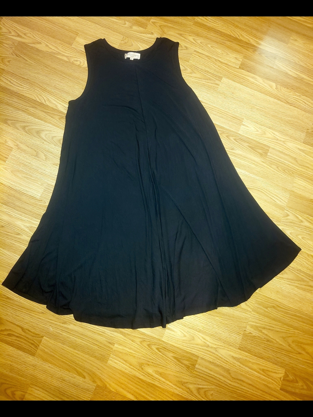 NWT sz 2X Philosophy Black Sleeveless Swing Trapeze A-Line Dress Flowy - Picture 6 of 10